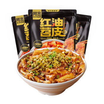 阿宽红油面皮苕皮烧烤味方便面速食烧烤摊网红小吃凉皮凉面3袋装630g /粮油调味 /方便食品 /速食预制主食 商品图4