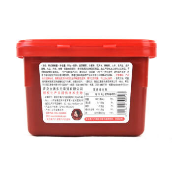 吴文善户户韩式辣酱辣椒酱500g 拌饭酱拌面酱韩式大酱 /粮油调味 /调味品 /中式酱料 商品图2