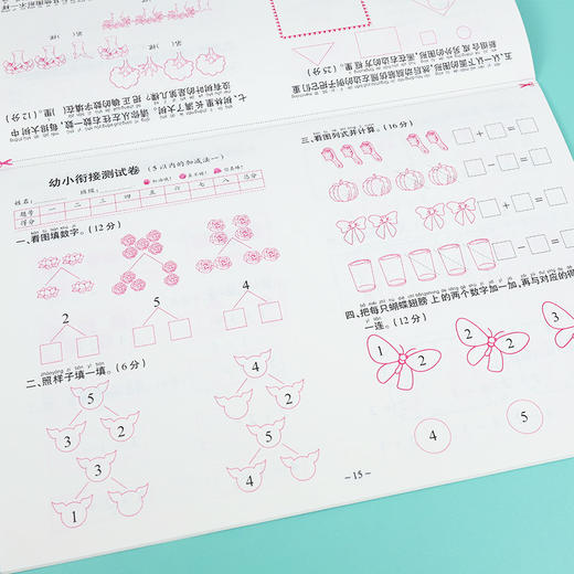 入学准备幼小衔接测试卷全套学前测试卷学前班幼小衔接教材全套一日一练拼音数学练习册20以内加减法幼升小学一年级学前班测试卷 商品图12