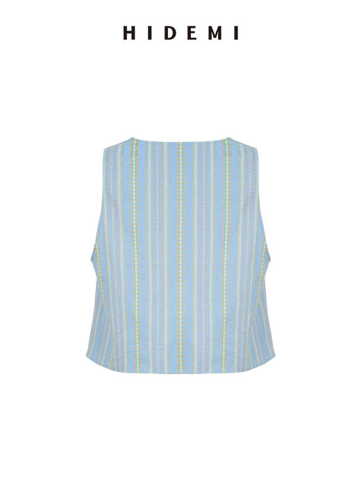 HIDEMI 度假系列艺术刺绣面料不规则荡领设计感优雅气质上衣短裤长裤套装 商品图8