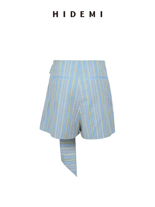 HIDEMI 度假系列艺术刺绣面料不规则荡领设计感优雅气质上衣短裤长裤套装 商品图12