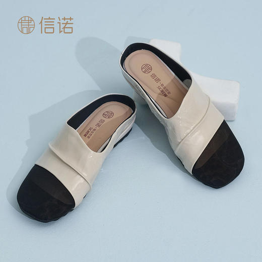 信诺妈妈凉鞋2025新款夏季中老年网纱包头拖鞋女舒适软底透气半拖X5L032-92 商品图6