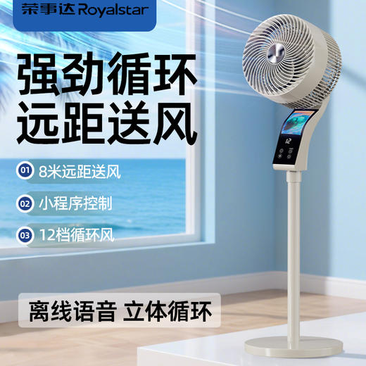 【2025升级款】荣事达AI语音空气循环扇 海浪呼吸屏  12档循环风 台地两用 高速送风 静音低噪 商品图0