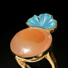 清代红玛瑙扣子+20世纪欧洲绿松石花瓣戒指 商品缩略图5