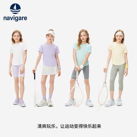 【纳维凯尔】【120-165】【吸湿速干】Navigare意大利小帆船女童速干短袖T恤 商品图3