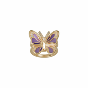 2楼「新品」Fellala/翡拉拉「化蝶」系列叠戴戒指紫色透明珐琅指环货号925419801吊牌价1099现价989