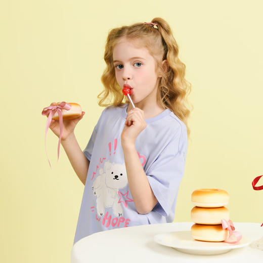 【秒1】【MQD】童装女大童夏新款甜美可爱小狗休闲短袖T恤 商品图0