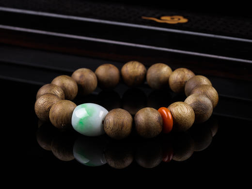 XY0328沉香+翡翠南红手串 商品图5