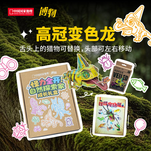 2025年博物六一礼盒  《怪怪宠物箱》1本+拼插纸模1个，拼插纸模有三种款式，变色龙，蝎，螳螂 商品图2