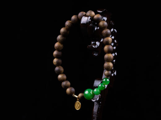 XY0335沉香+碧玉平安多财小提溜手串 商品图8