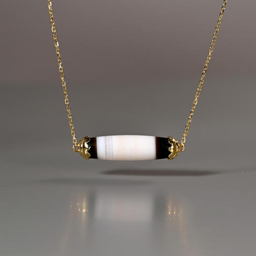 西亚高古缠丝玛瑙单珠锁骨链 商品图4