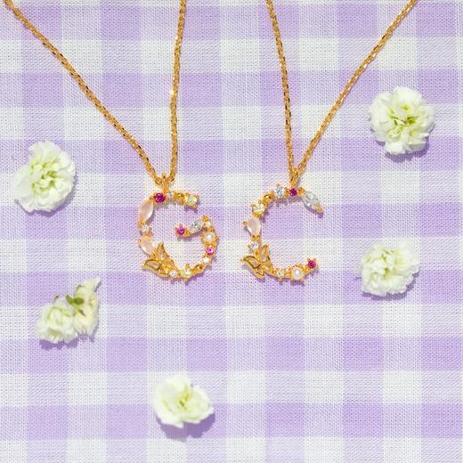 北京仓｜Girls Crew-Flutterfly Stone Initial-金色 蝴蝶与宝石 字母 项链［美国设计师］ 商品图4