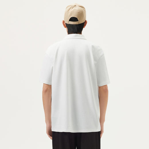 gxg.jeans男装 白色新中式质感绣花翻领短袖t恤polo衫 25年夏热卖 商品图3