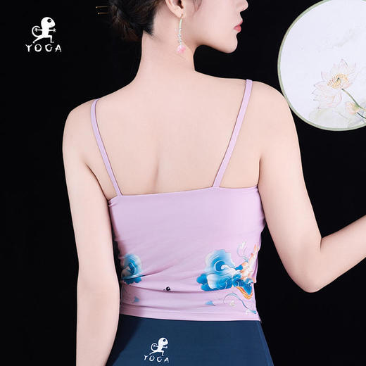 【现货秒发】壁虎瑜伽【墨韵莲心-上衣】限量款印花瑜伽上衣【可拆卸胸垫】（标准码） 商品图2