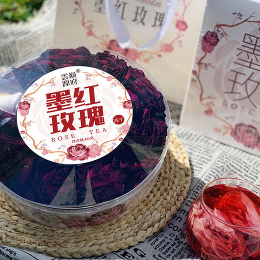 【赠送精油皂➕玫瑰酱】云南雲巅源府冻干墨红玫瑰 60g/盒礼盒装 商品图6