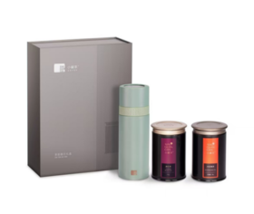 小罐茶茶韵随行礼盒：内含1个春棠绿旅行茶水分离杯+两罐茶叶：大红袍茶和滇红茶