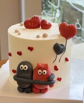 情人节七夕520情侣卡通可爱蛋糕-低糖处理无添加 商品图1