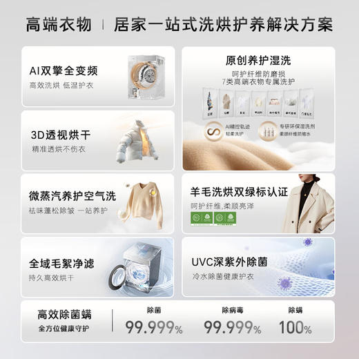 卡萨帝（Casarte）揽光W13热泵洗烘一体 滚筒懒人洗衣机全自动13公斤 双擎三变频 CE AB13LWTUWCU1 家电国家补贴 商品图4