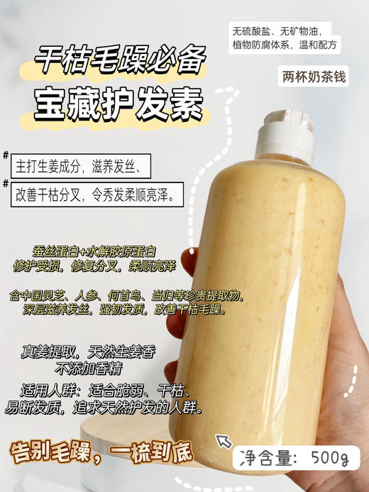 花渐早期同款护发素 生姜根➕12草本精华强韧发丝 柔顺防毛躁500g/瓶 商品图1