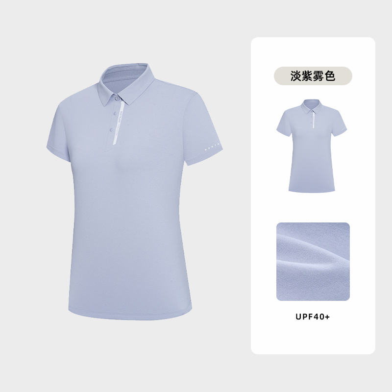 诺诗兰春夏翻领短袖T恤女户外防晒吸湿排汗抑菌半袖峡泽女式翻领短袖T恤NTSEH2204D