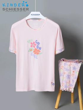 【繁花似锦莫代尔】SCHIESSER德国舒雅女童繁花似锦系列莫代尔面料短袖七分裤套装3F/24357H