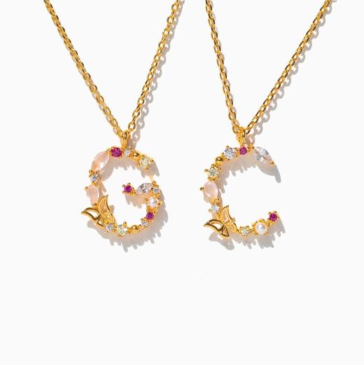 北京仓｜Girls Crew-Flutterfly Stone Initial-金色 蝴蝶与宝石 字母 项链［美国设计师］ 商品图2