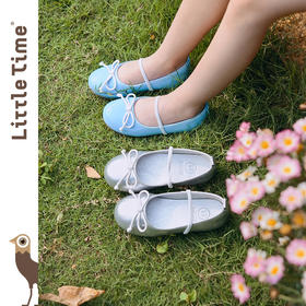 littletime女童鞋2025春新款儿童洋气时尚蝴蝶结芭蕾舞鞋公主鞋