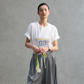 GOODBAI athletic GB 星星logo水洗印花圆领oversize短袖T恤