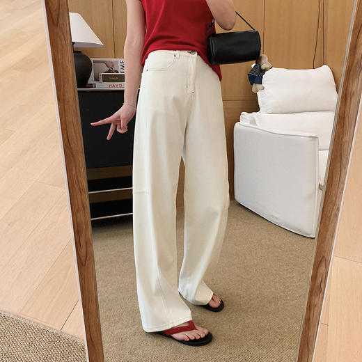 冰川蓝牛仔裤！2025四面弹石墨酵素洗直筒裤夏季镰刀阔腿牛仔！ 商品图5