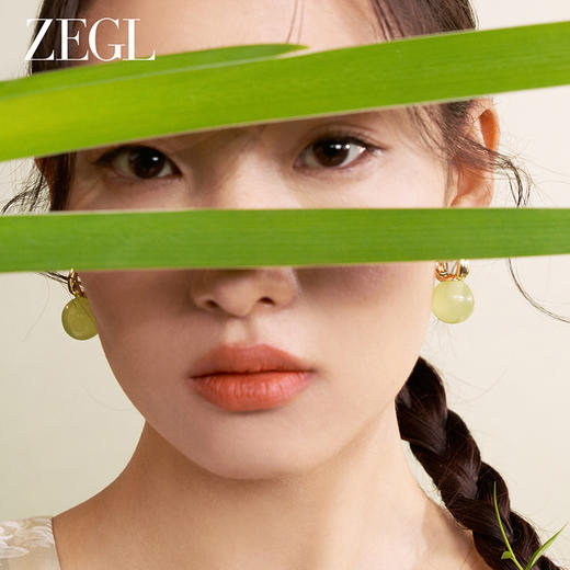 ZEGL甜美可爱耳环女耳扣2024新款爆款高级感少女粉色绿色珠珠耳饰 商品图2