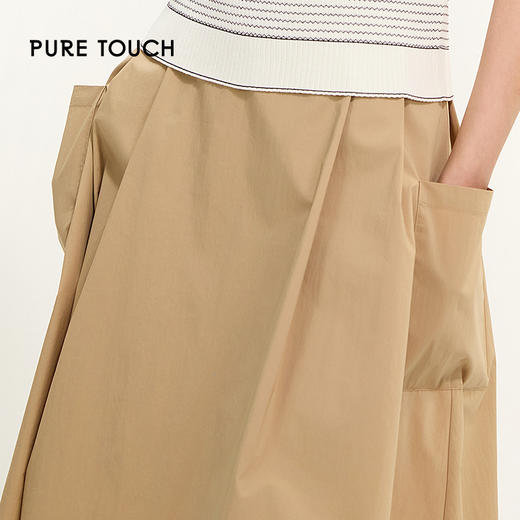 PURE TOUCH卡其色大口袋A字半身裙 1350241044 商品图4