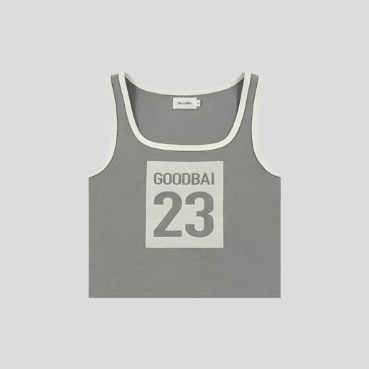 GOODBAI 23编号logo印花低圆领紧身内搭背心 商品图3