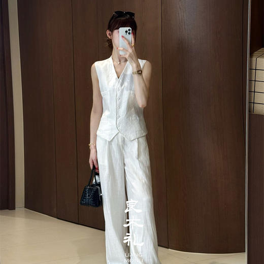 【部分现货】良木礼亚麻马甲（043717） 商品图0