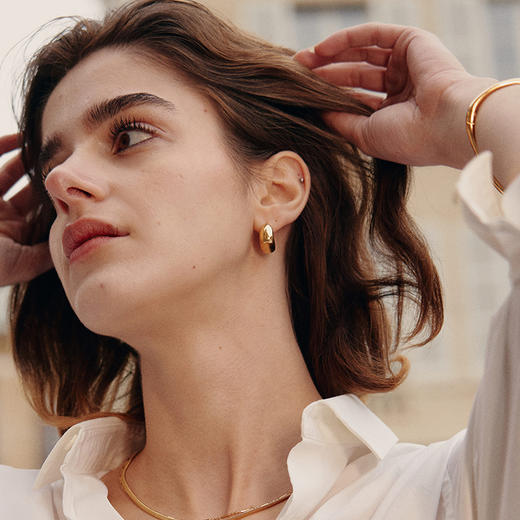 【演员张婧怡同款】Lagomist拿铁系列 | 金/银咖啡柄耳圈 商品图3