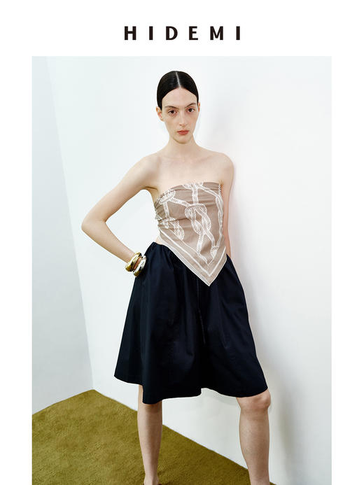 HIDEMI 度假系列极简宽松挺阔可调节橡筋抽绳款时髦中裤 商品图7