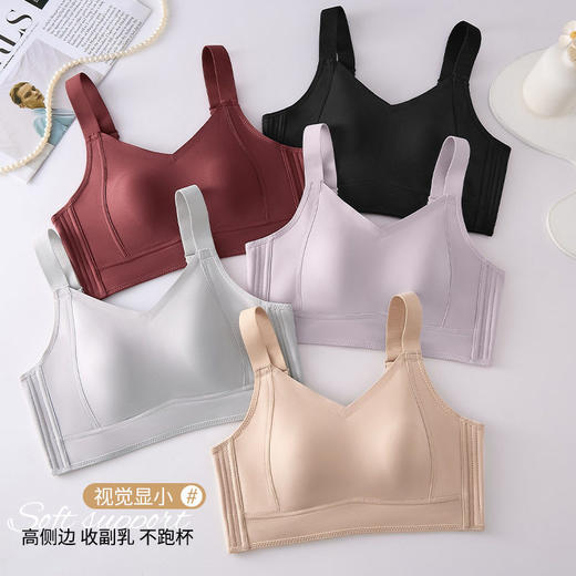 【纸片人2.0】大胸显小兔耳朵杯防下垂收副乳无钢圈文胸 商品图3