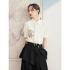 两三事 信风轨迹 2025夏季新款休闲印花口袋可拆领带衬衫女宽松 商品缩略图1