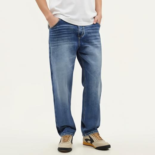 gxg.jeans男装 蓝色水洗复古基础宽松牛仔长裤男士 25年夏热卖 商品图3