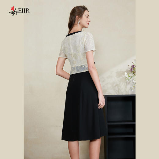 司歌假两件黑白短袖显瘦连衣裙A911192X 商品图3