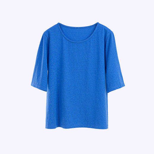 绽放452朵/【入蓝系列】呼吸T汉麻棉基础清凉透气舒适短袖T恤女夏 商品图6