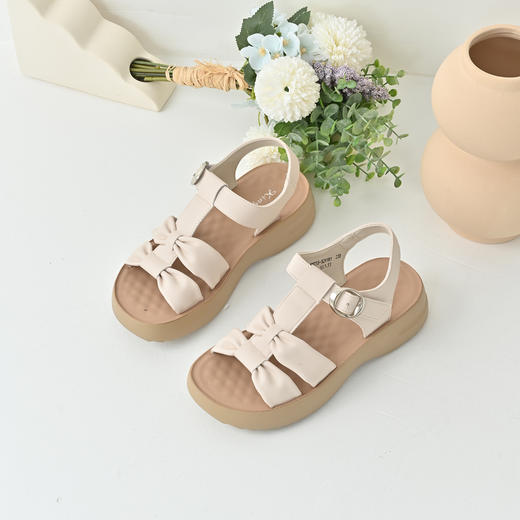 经典鲨2025年夏季新品百搭厚底露趾舒适平底通勤休闲凉鞋女KW233-529101 商品图3