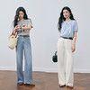 【严选】诗凡黎宝宝柔直筒阔腿轻弹牛仔裤2025夏新款亲肤舒适显瘦薄款长裤7G4350841 商品缩略图1