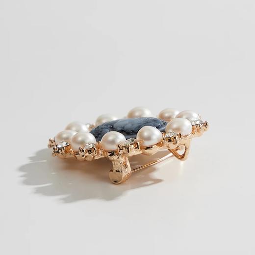 礼兰 无核淡水珍珠胸针(可吊坠)6-7mm 古典气质装饰 商品图2