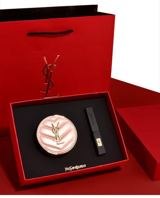 【品牌授权】YSL圣罗兰口红气垫套装 礼盒粉色/红色随机 小金条1966 21号送礼盒装生日礼物 节日礼物送礼 情人节礼物 520礼物 送闺蜜 商品图0