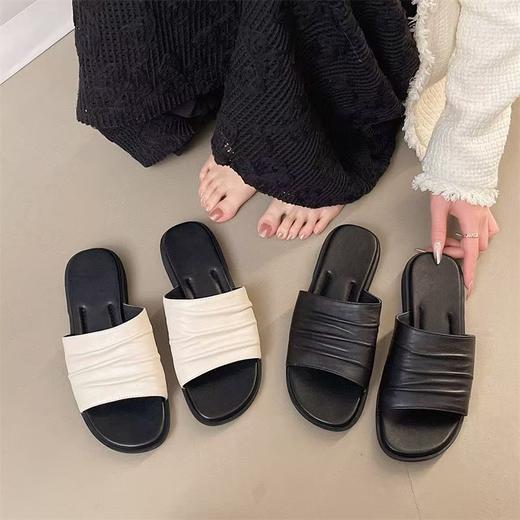 头层羊皮拖鞋女2025夏季新款外穿真皮时尚凉拖一件代发平底鞋！ 商品图0