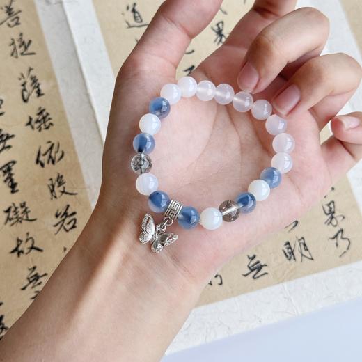 【敦煌蝴蝶梦玛瑙手串】敦煌福泽小众蝴蝶玛瑙白水晶手串 文艺国风女 小清新温柔手串 商品图1