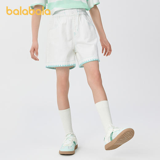 【商场同款】巴拉巴拉儿童牛仔短裤女童2025夏装新款大童裤子纯棉 商品图1
