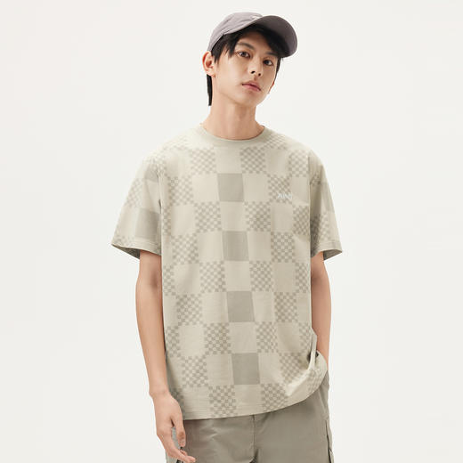 gxg.jeans男装 多色满印时尚棋盘格宽松圆领短袖T恤男 25年夏热卖 商品图1