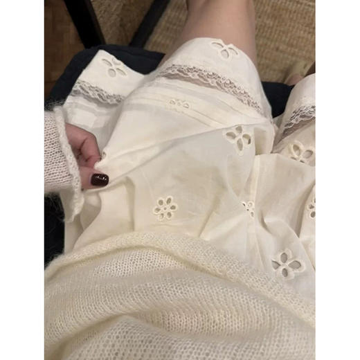 【YW】无忧购韩系休闲慵懒松弛感蕾丝拼接遛弯五分短裤H-1806（截单后7天发货) 商品图8