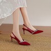 【预售5天】法式裸色漆皮后空单鞋新款尖头性感水钻镶边绝美气质百搭高跟鞋女HTK&F5121-2 商品缩略图3